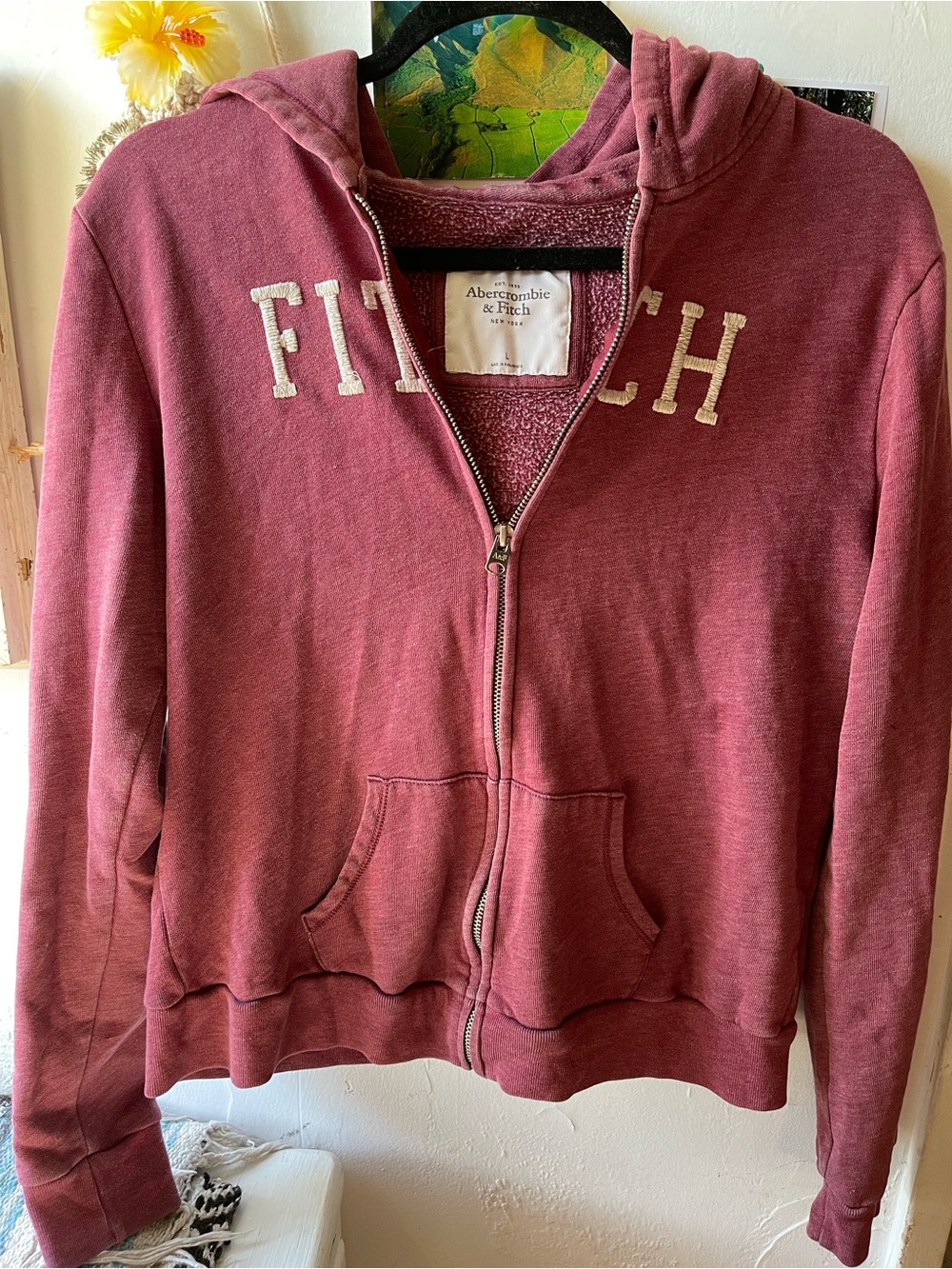 Abercrombie & Fitch Dusty Rose Zip Hoodie